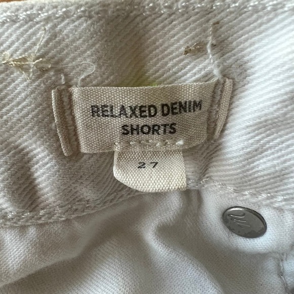 Madewell Cutoff Denim Shorts Relaxed in Tile White Size 27 - Picture 9 of 11